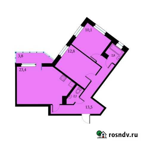3-комнатная квартира, 66 м², 9/15 эт. на продажу в Кудрово Кудрово - изображение 1