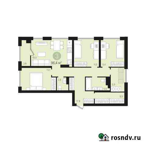 3-комнатная квартира, 96.3 м², 7/8 эт. на продажу в Сургуте Ханты-Мансийского АО Сургут