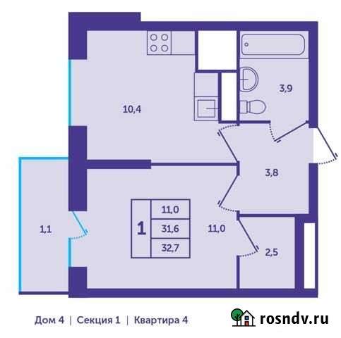 1-комнатная квартира, 32 м², 4/25 эт. на продажу в Красногорске Московской области Красногорск - изображение 1