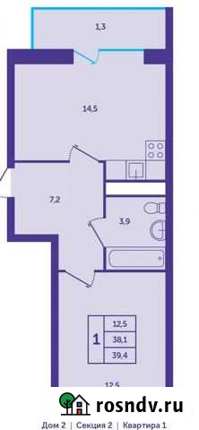 1-комнатная квартира, 39.4 м², 9/12 эт. на продажу в Красногорске Московской области Красногорск - изображение 1