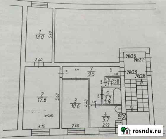 3-комнатная квартира, 60 м², 3/4 эт. на продажу в Думиничах Думиничи