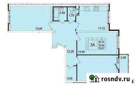 3-комнатная квартира, 76.9 м², 2/12 эт. на продажу в Янино-1 Янино-1