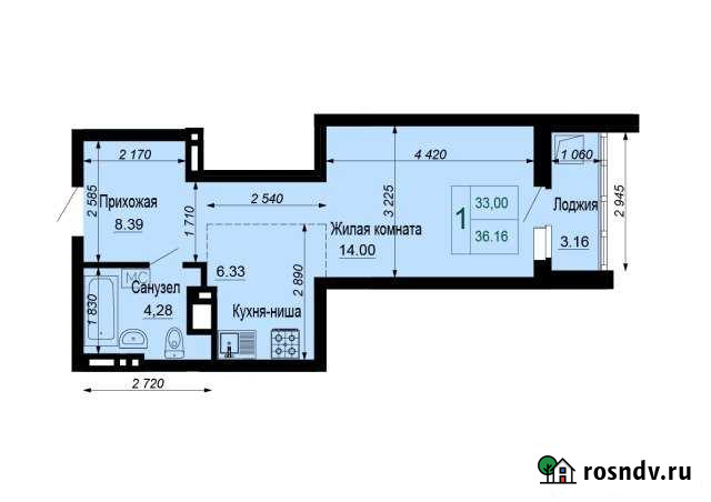 Квартира-студия, 36.2 м², 22/24 эт. на продажу в Самаре Самара - изображение 1