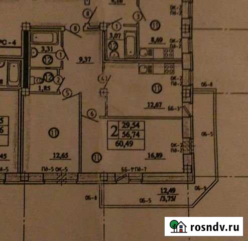 2-комнатная квартира, 60.5 м², 2/9 эт. на продажу в Омске Омск - изображение 1