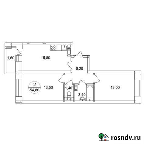 2-комнатная квартира, 54.8 м², 10/18 эт. на продажу в Люберцах Люберцы - изображение 1