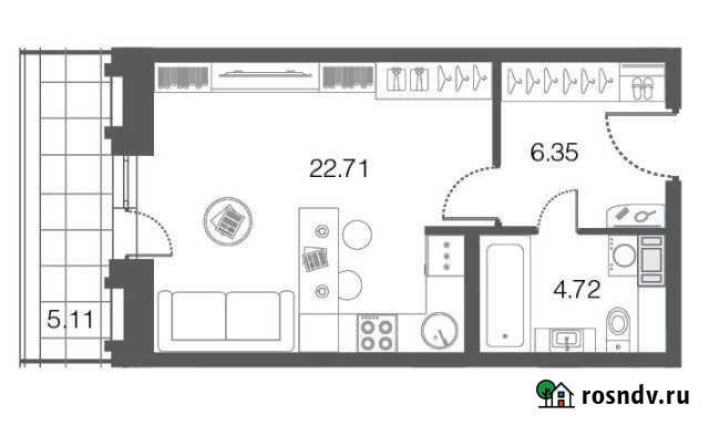 1-комнатная квартира, 33.8 м², 5/5 эт. на продажу в Сестрорецке Сестрорецк - изображение 1