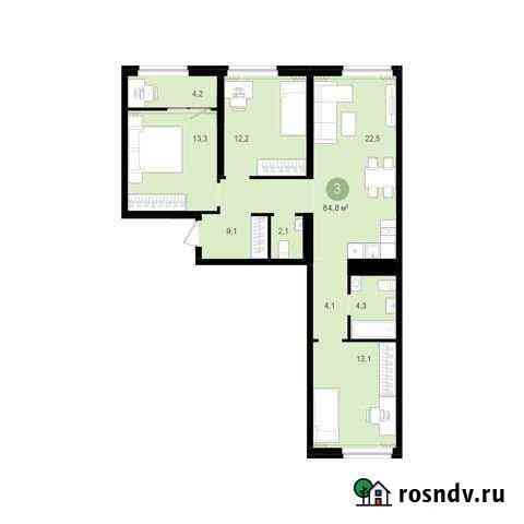 3-комнатная квартира, 84.8 м², 5/9 эт. на продажу в Екатеринбурге Екатеринбург