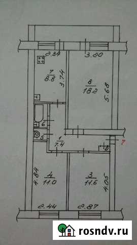 3-комнатная квартира, 62 м², 1/2 эт. на продажу в Боровичах Боровичи - изображение 1