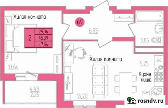 2-комнатная квартира, 47.6 м², 6/17 эт. на продажу в Кирове Киров