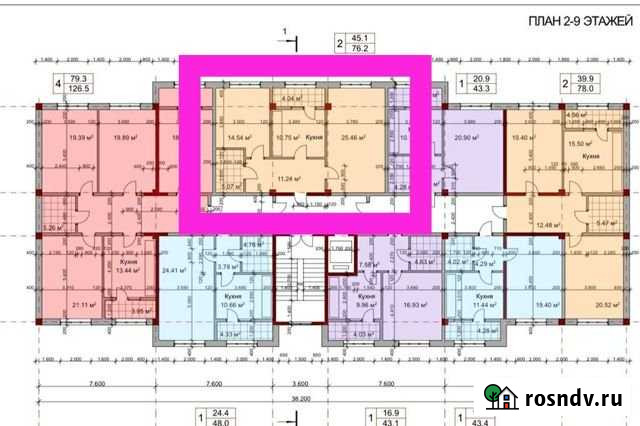 2-комнатная квартира, 76 м², 4/10 эт. на продажу в Нальчике Нальчик - изображение 1