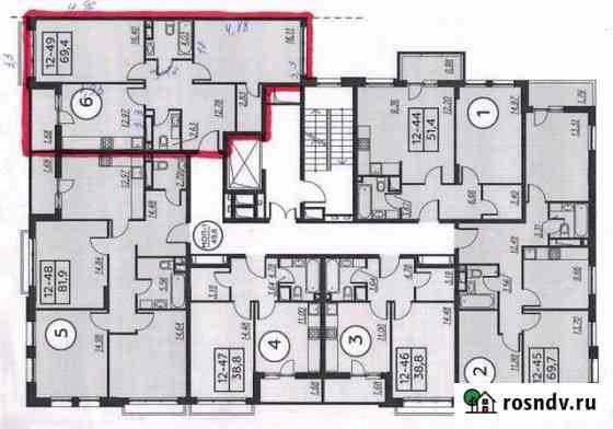 2-комнатная квартира, 69.4 м², 9/9 эт. на продажу в Мосрентгене Мосрентген