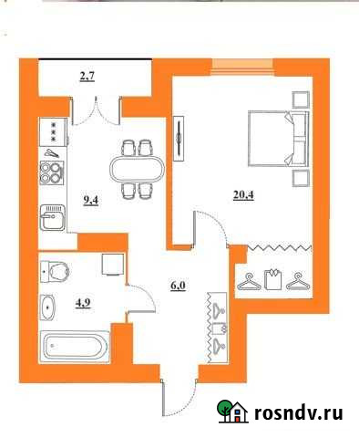 1-комнатная квартира, 42 м², 6/10 эт. на продажу в Хабаровске Хабаровск - изображение 1