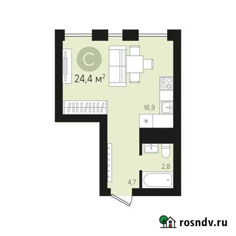 Квартира-студия, 24.4 м², 5/6 эт. на продажу в Видном Видное - изображение 1