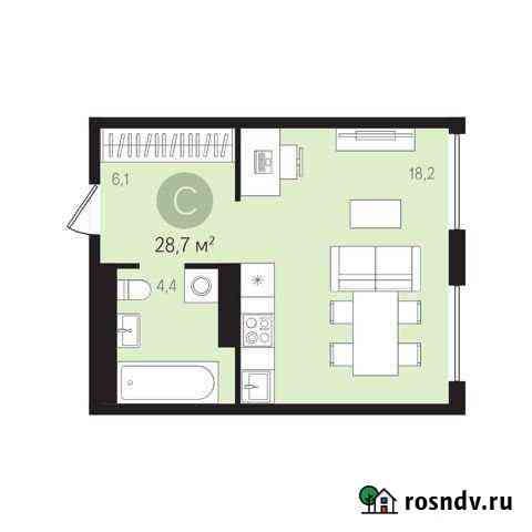 Квартира-студия, 28.6 м², 11/17 эт. на продажу в Тюмени Тюмень