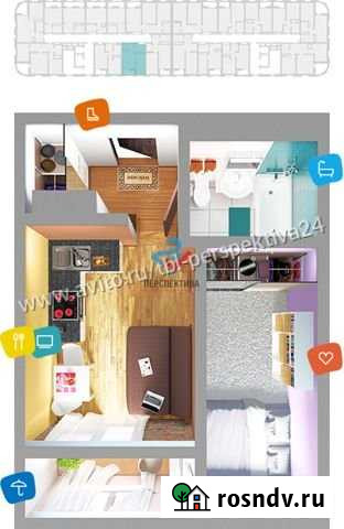 1-комнатная квартира, 33.9 м², 5/17 эт. на продажу в Тобольске Тобольск - изображение 1