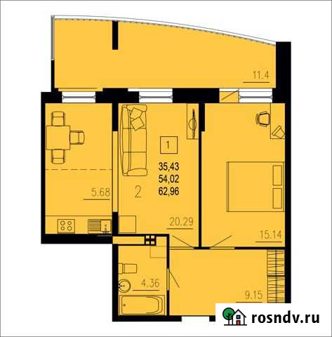 2-комнатная квартира, 63 м², 1/12 эт. на продажу в Каменске-Уральском Каменск-Уральский - изображение 1