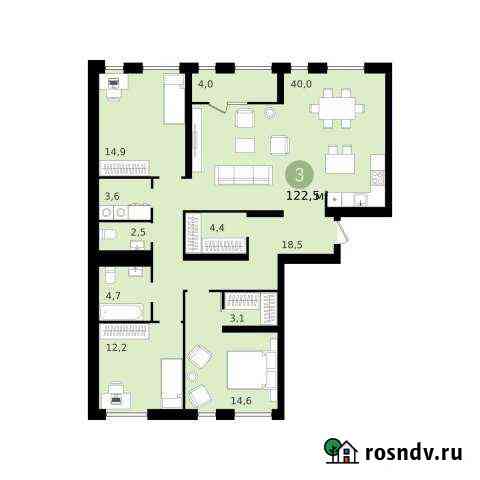 3-комнатная квартира, 119.6 м², 11/11 эт. на продажу в Екатеринбурге Екатеринбург