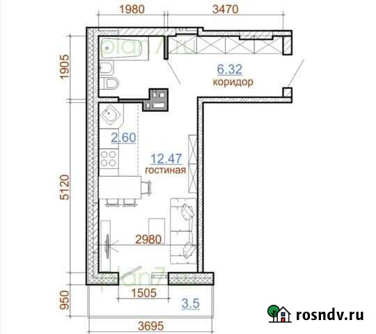 Квартира-студия, 28 м², 6/9 эт. на продажу в Маркове Маркова - изображение 1