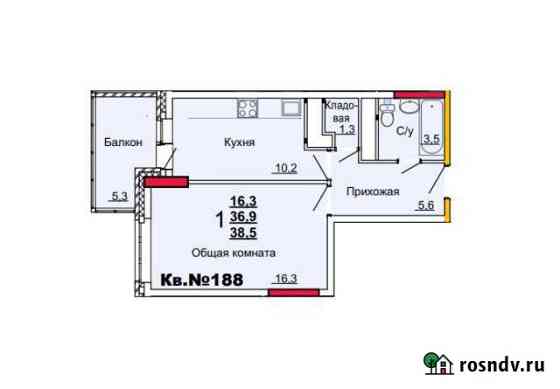 1-комнатная квартира, 38.5 м², 19/22 эт. на продажу в Туле Тула