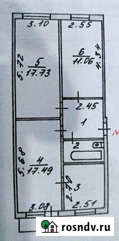 3-комнатная квартира, 63 м², 3/5 эт. на продажу в Печоре Печора - изображение 1