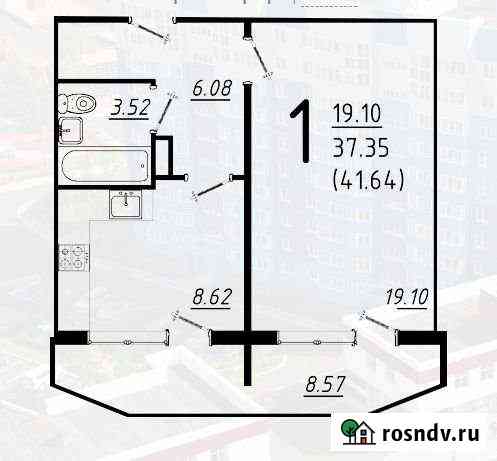 1-комнатная квартира, 42 м², 1/10 эт. на продажу в Брянске Брянск