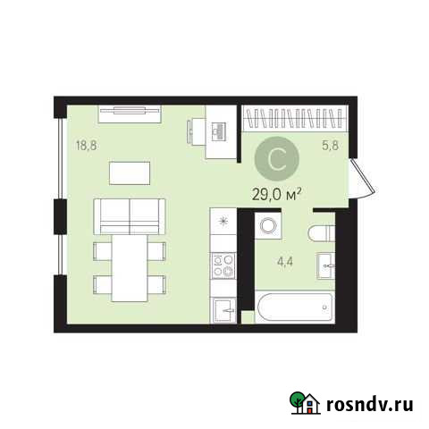 Квартира-студия, 29 м², 10/10 эт. на продажу в Тюмени Тюмень - изображение 1
