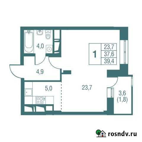 1-комнатная квартира, 39.4 м², 23/25 эт. на продажу в Одинцово Одинцово - изображение 1