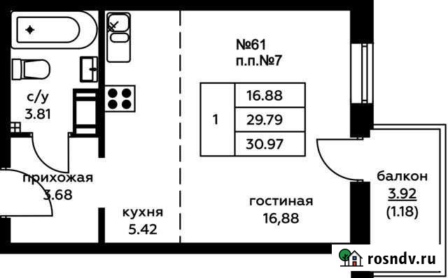 1-комнатная квартира, 31 м², 2/9 эт. на продажу в Московском Московской области Московский - изображение 1