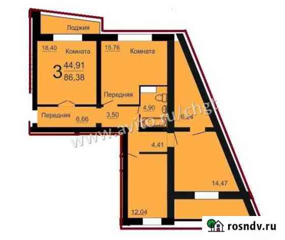 3-комнатная квартира, 91 м², 8/10 эт. на продажу в Челябинске Челябинск