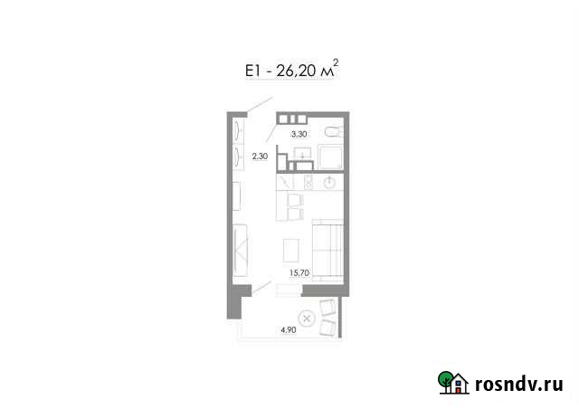 Квартира-студия, 25.9 м², 6/24 эт. на продажу в Ростове-на-Дону Ростов-на-Дону - изображение 1