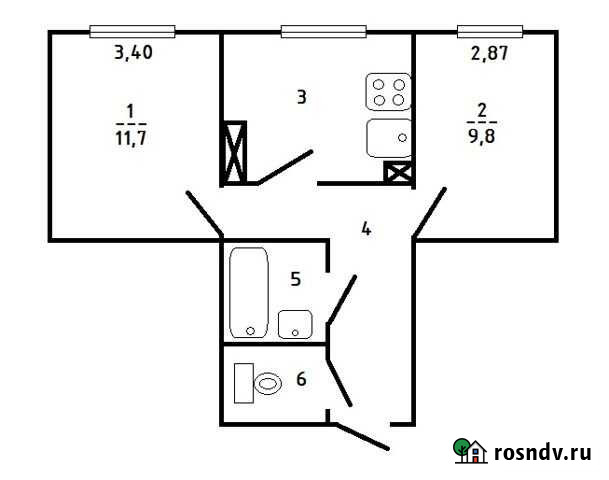 2-комнатная квартира, 36.1 м², 5/5 эт. на продажу в Когалыме Когалым - изображение 1