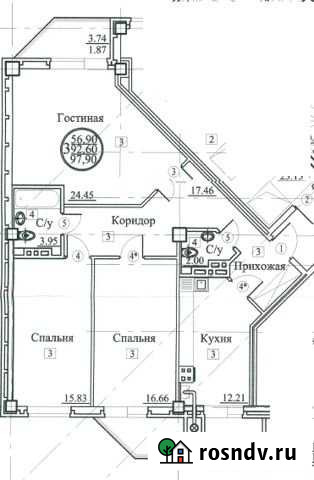 3-комнатная квартира, 93 м², 12/12 эт. на продажу в Батайске Батайск - изображение 1