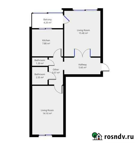 2-комнатная квартира, 49 м², 3/5 эт. на продажу в Ишеевке Ишеевка - изображение 1