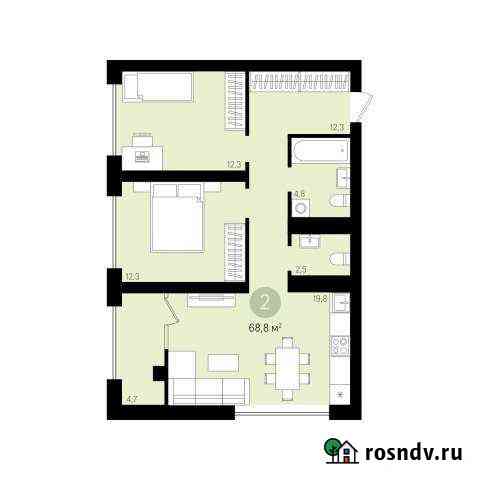 2-комнатная квартира, 68.7 м², 3/16 эт. на продажу в Сургуте Ханты-Мансийского АО Сургут