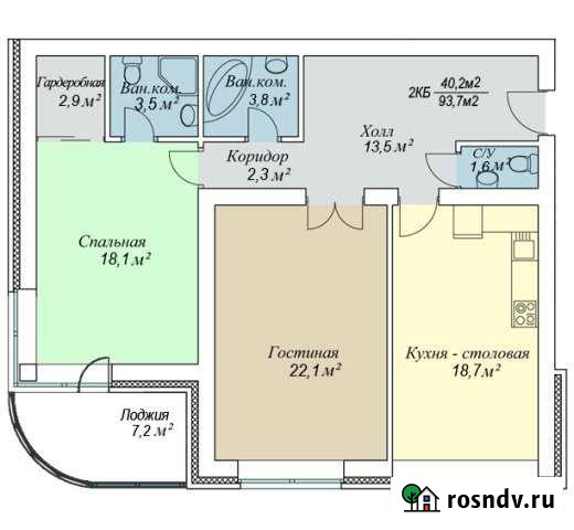 2-комнатная квартира, 94.7 м², 1/3 эт. на продажу в Обнинске Обнинск - изображение 1