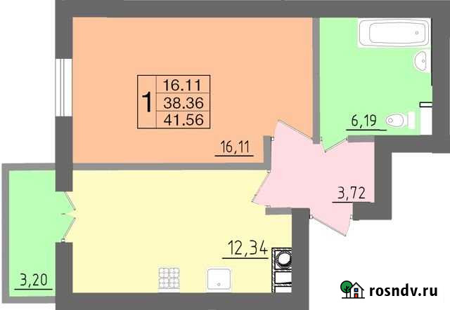 1-комнатная квартира, 41.5 м², 2/10 эт. на продажу в Смоленске Смоленск - изображение 1