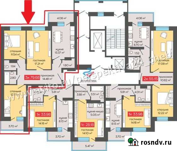 3-комнатная квартира, 79.7 м², 8/16 эт. на продажу в Чебоксарах Чебоксары - изображение 1