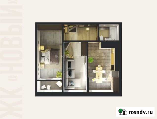 2-комнатная квартира, 48.4 м², 3/8 эт. на продажу в Яблоновском Яблоновский - изображение 1