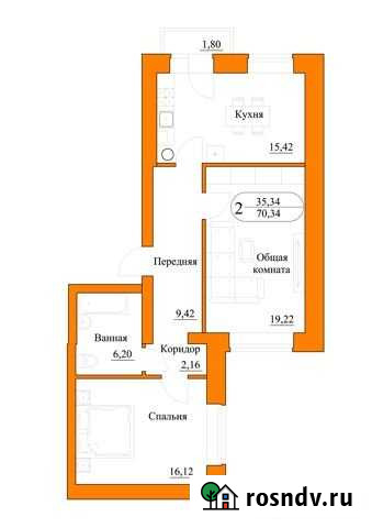 2-комнатная квартира, 70 м², 3/6 эт. на продажу в Твери Тверь - изображение 1