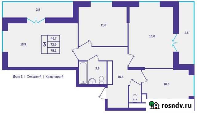 3-комнатная квартира, 78.2 м², 7/12 эт. на продажу в Красногорске Московской области Красногорск - изображение 1