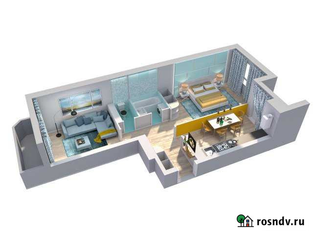 2-комнатная квартира, 66.3 м², 3/15 эт. на продажу в Астрахани Астрахань - изображение 1