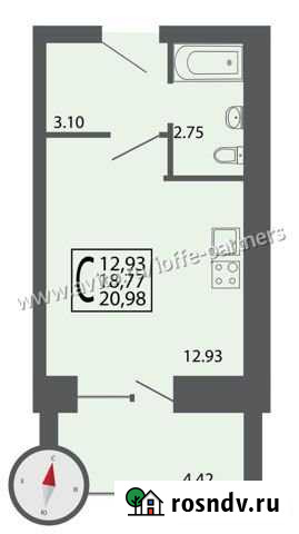 Квартира-студия, 21 м², 10/10 эт. на продажу в Муромцево Владимирской области Муромцево - изображение 1