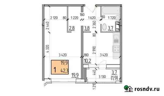 1-комнатная квартира, 42 м², 10/17 эт. на продажу в Ярославле Ярославль