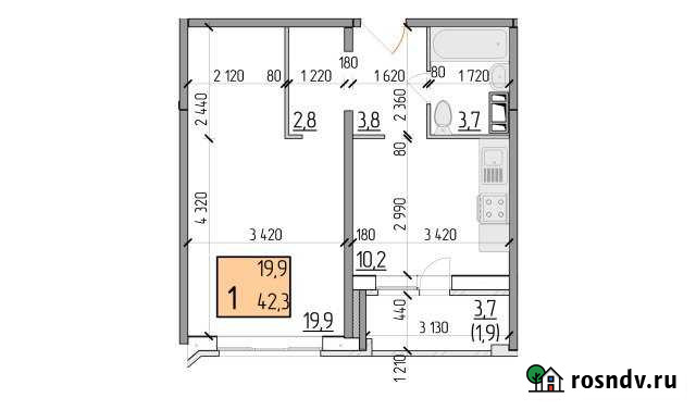 1-комнатная квартира, 42 м², 10/17 эт. на продажу в Ярославле Ярославль - изображение 1