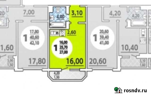 Квартира-студия, 27 м², 20/23 эт. на продажу в Краснодаре Краснодар - изображение 1