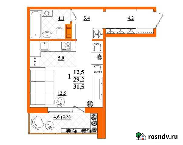 Квартира-студия, 31.5 м², 1/10 эт. на продажу в Первоуральске Первоуральск - изображение 1