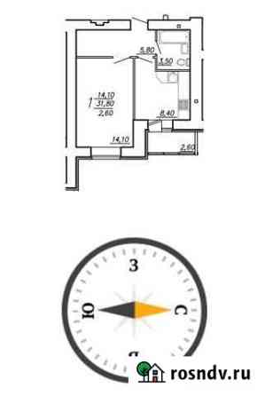 1-комнатная квартира, 38.5 м², 1/15 эт. на продажу в Засечном Засечное