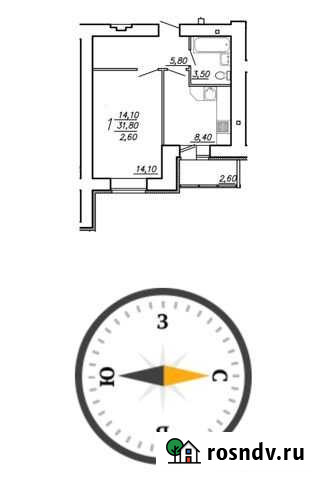 1-комнатная квартира, 38.5 м², 1/15 эт. на продажу в Засечном Засечное - изображение 1
