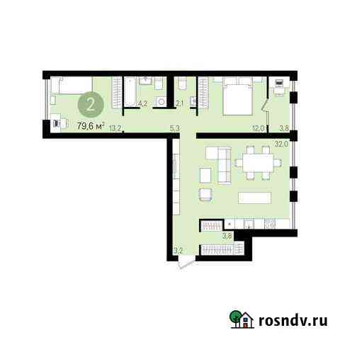 2-комнатная квартира, 79.6 м², 3/9 эт. на продажу в Екатеринбурге Екатеринбург