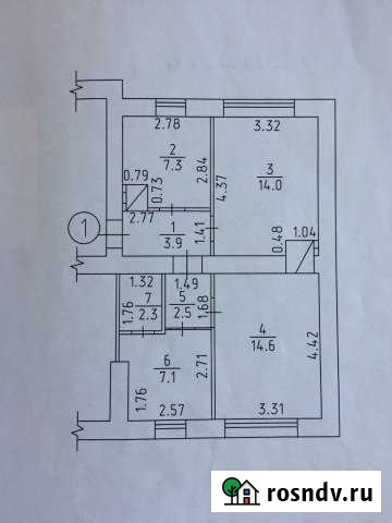 3-комнатная квартира, 51.7 м², 1/2 эт. на продажу в Кезе Кез - изображение 1